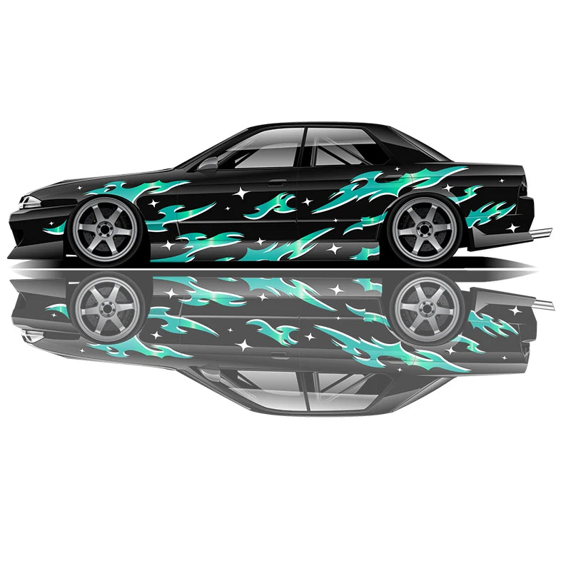 "Teal/White Tribal" Decal