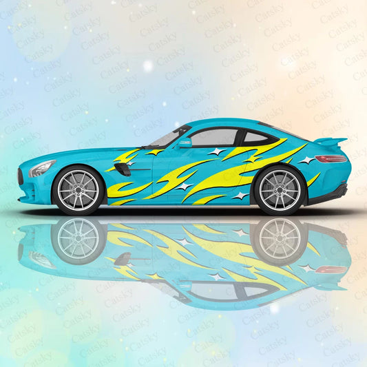 "Yellow/White Tribal" Decal